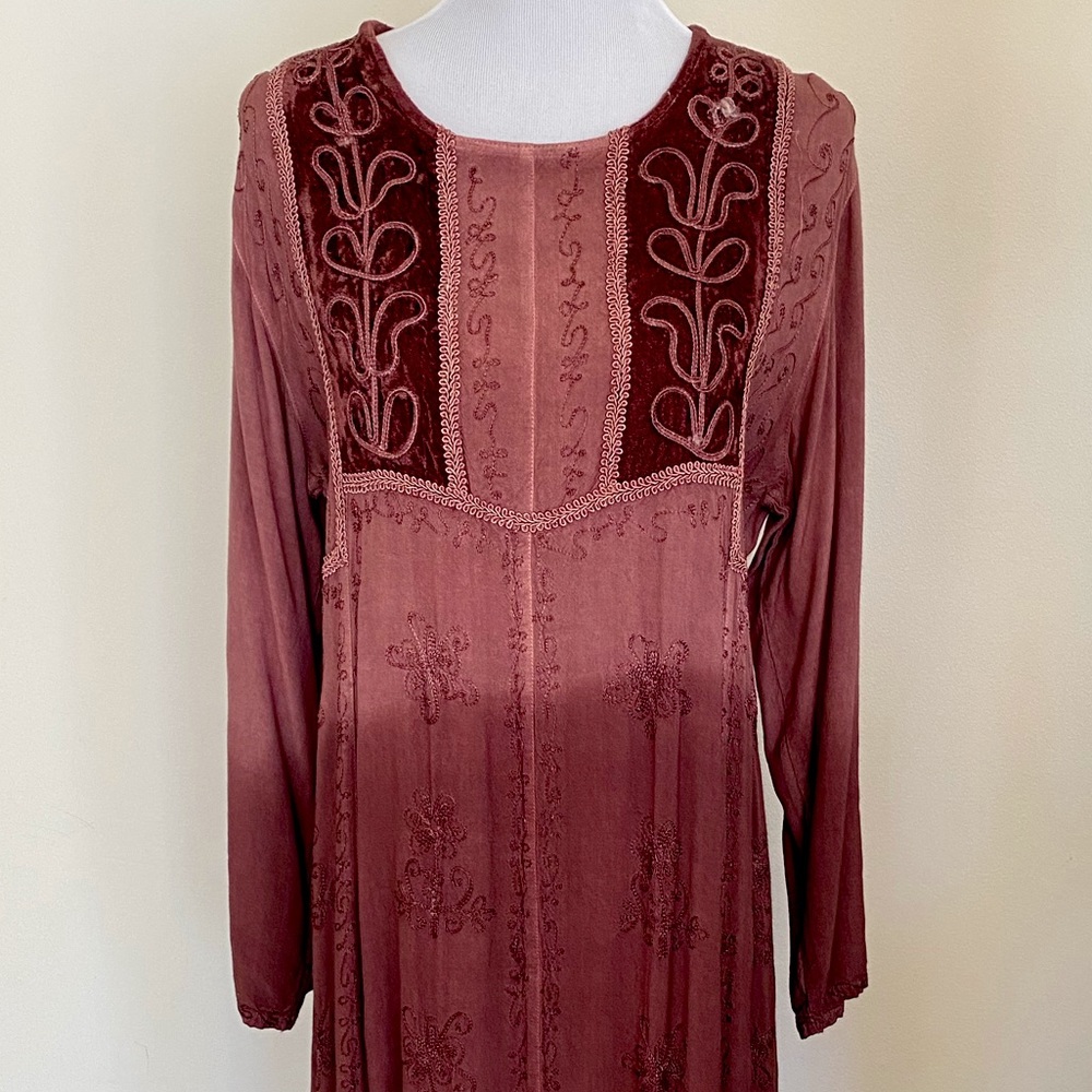 Geeta Hand Dyed Mauve Made in India Maxi Dress